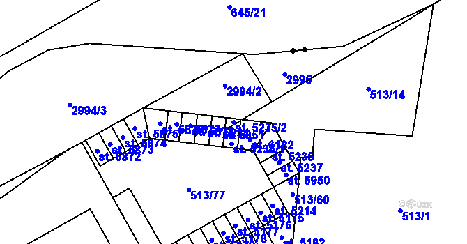 Parcela st. 5235/2 v KÚ Šumperk, Katastrální mapa