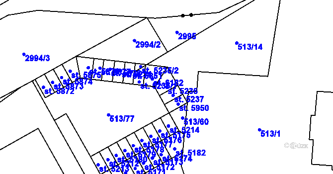 Parcela st. 5236 v KÚ Šumperk, Katastrální mapa