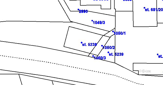 Parcela st. 5238 v KÚ Šumperk, Katastrální mapa