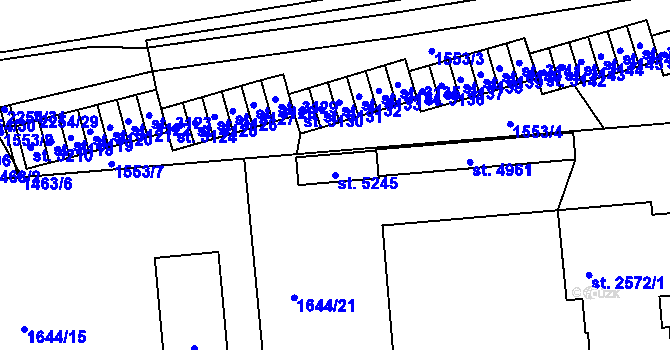 Parcela st. 5245 v KÚ Šumperk, Katastrální mapa