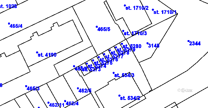Parcela st. 5277 v KÚ Šumperk, Katastrální mapa