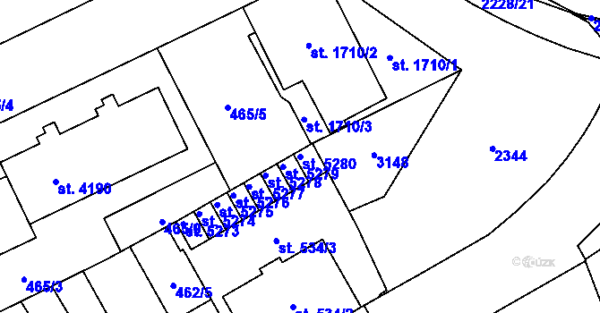 Parcela st. 5280 v KÚ Šumperk, Katastrální mapa