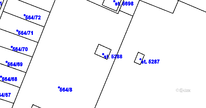 Parcela st. 5288 v KÚ Šumperk, Katastrální mapa