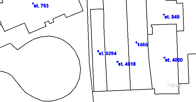 Parcela st. 5294 v KÚ Šumperk, Katastrální mapa
