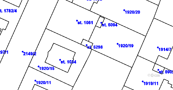 Parcela st. 5298 v KÚ Šumperk, Katastrální mapa