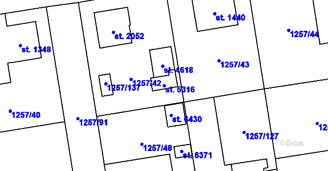 Parcela st. 5316 v KÚ Šumperk, Katastrální mapa