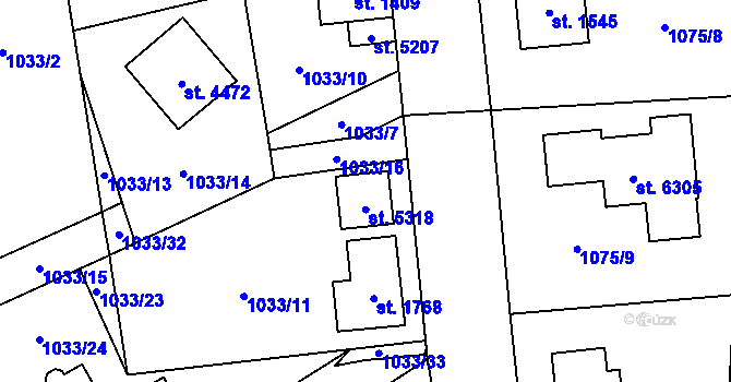 Parcela st. 5318 v KÚ Šumperk, Katastrální mapa