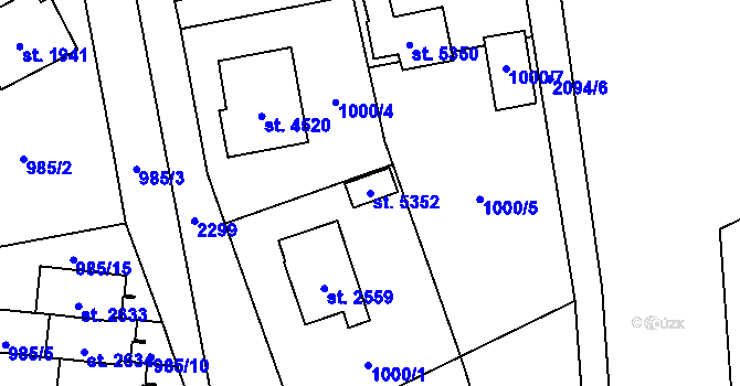 Parcela st. 5352 v KÚ Šumperk, Katastrální mapa