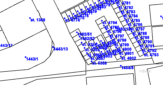 Parcela st. 5354 v KÚ Šumperk, Katastrální mapa