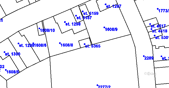 Parcela st. 5365 v KÚ Šumperk, Katastrální mapa