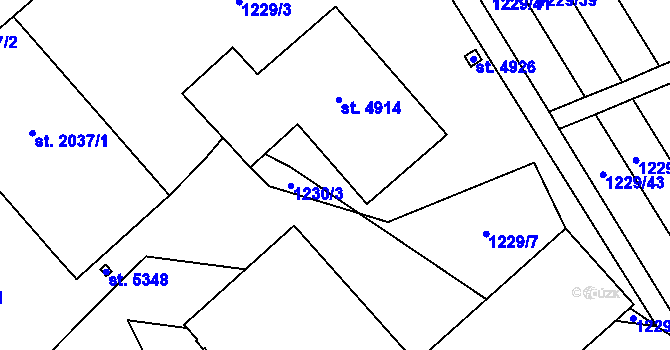 Parcela st. 5378 v KÚ Šumperk, Katastrální mapa