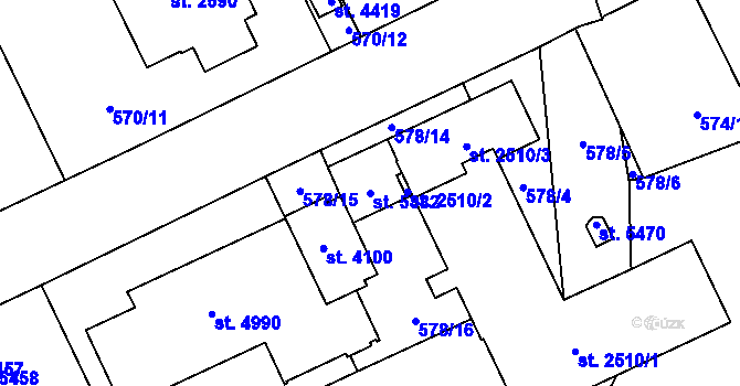 Parcela st. 5382 v KÚ Šumperk, Katastrální mapa