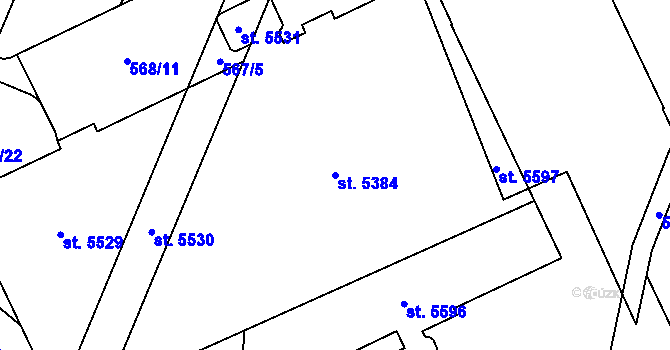 Parcela st. 5384 v KÚ Šumperk, Katastrální mapa