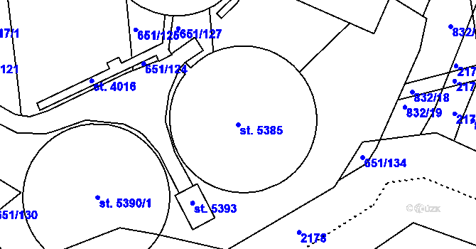 Parcela st. 5385 v KÚ Šumperk, Katastrální mapa