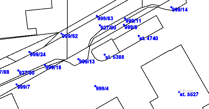 Parcela st. 5388 v KÚ Šumperk, Katastrální mapa