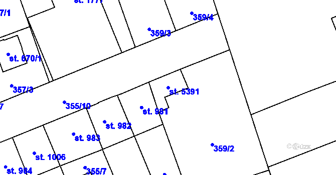 Parcela st. 5391 v KÚ Šumperk, Katastrální mapa