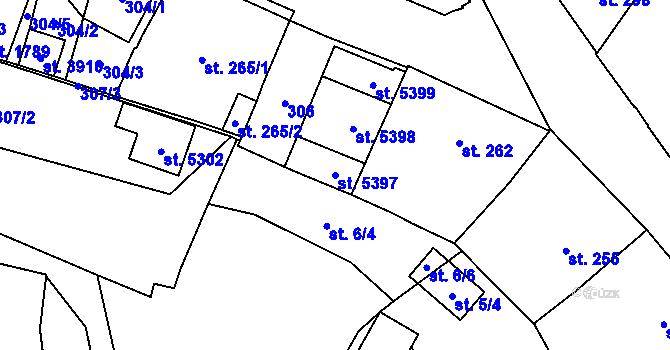 Parcela st. 5397 v KÚ Šumperk, Katastrální mapa