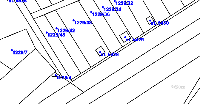 Parcela st. 5428 v KÚ Šumperk, Katastrální mapa