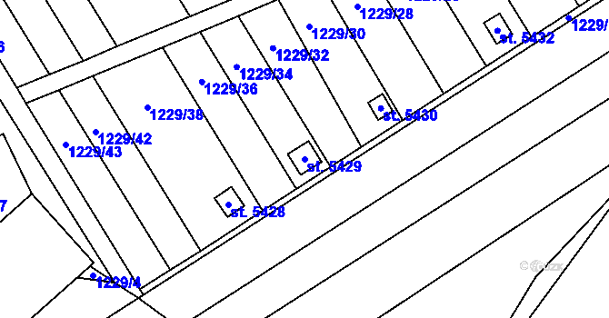 Parcela st. 5429 v KÚ Šumperk, Katastrální mapa