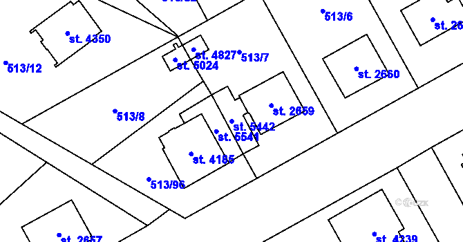 Parcela st. 5442 v KÚ Šumperk, Katastrální mapa