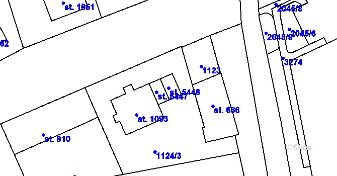 Parcela st. 5448 v KÚ Šumperk, Katastrální mapa