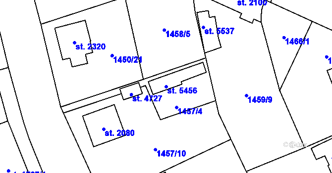 Parcela st. 5456 v KÚ Šumperk, Katastrální mapa