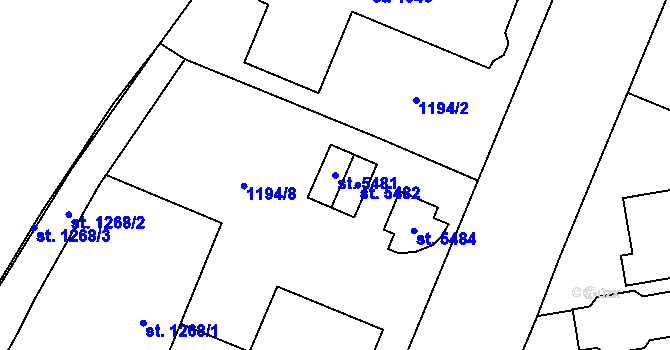 Parcela st. 5481 v KÚ Šumperk, Katastrální mapa
