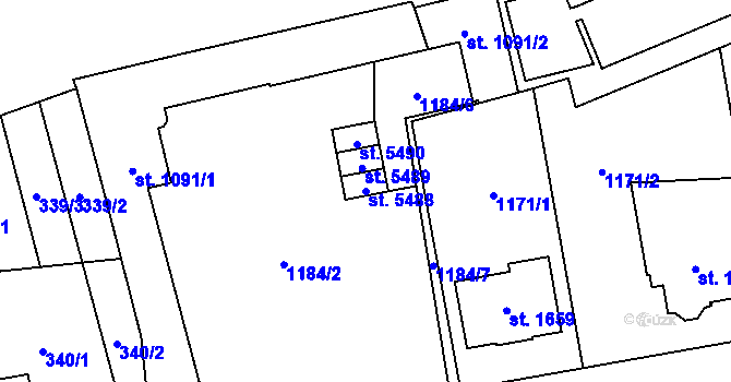 Parcela st. 5488 v KÚ Šumperk, Katastrální mapa