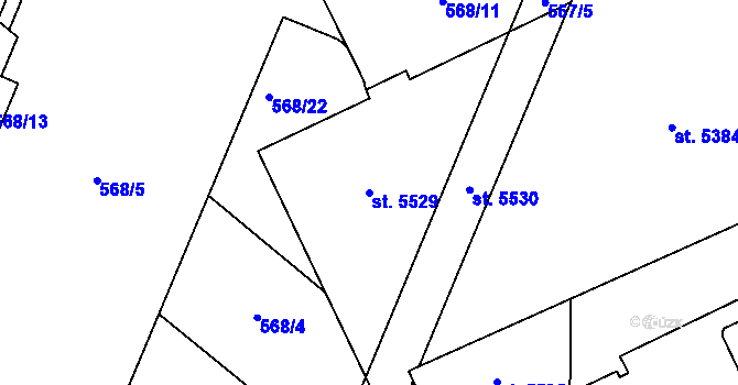 Parcela st. 5529 v KÚ Šumperk, Katastrální mapa