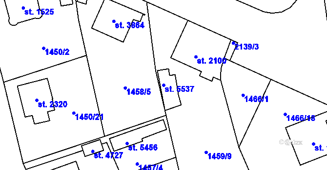 Parcela st. 5537 v KÚ Šumperk, Katastrální mapa