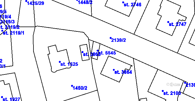 Parcela st. 5545 v KÚ Šumperk, Katastrální mapa