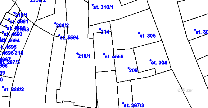 Parcela st. 5556 v KÚ Šumperk, Katastrální mapa