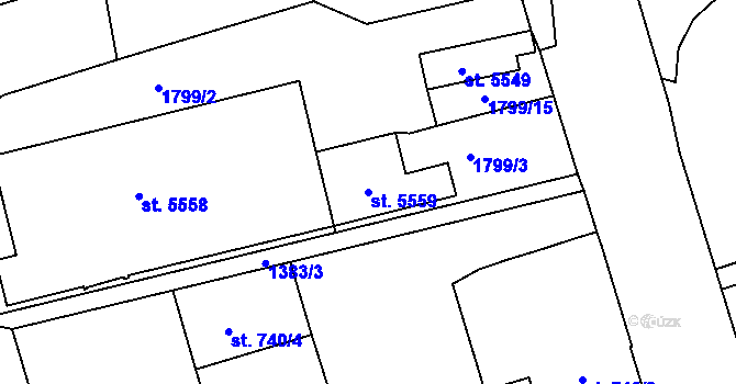 Parcela st. 5559 v KÚ Šumperk, Katastrální mapa