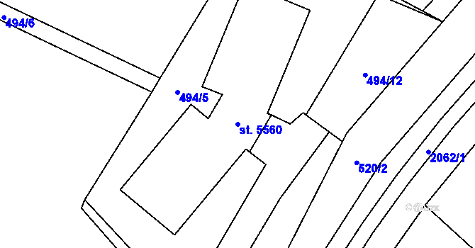 Parcela st. 5560 v KÚ Šumperk, Katastrální mapa