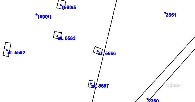 Parcela st. 5566 v KÚ Šumperk, Katastrální mapa