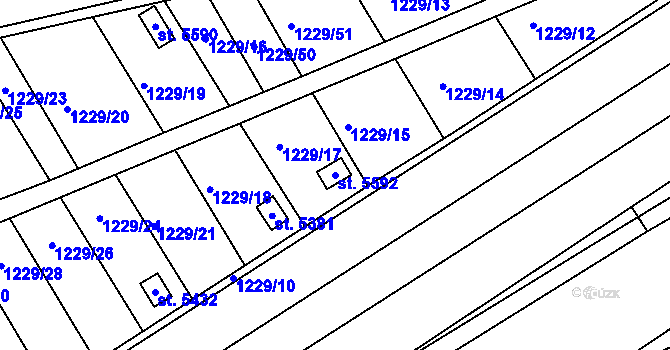 Parcela st. 5592 v KÚ Šumperk, Katastrální mapa
