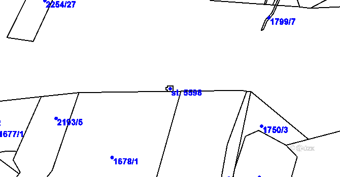 Parcela st. 5598 v KÚ Šumperk, Katastrální mapa