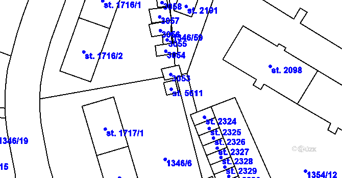 Parcela st. 5611 v KÚ Šumperk, Katastrální mapa