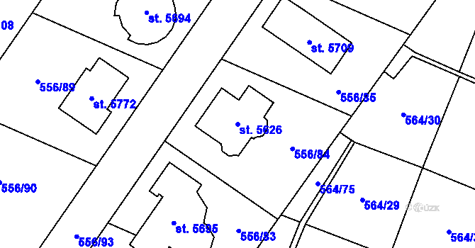 Parcela st. 5626 v KÚ Šumperk, Katastrální mapa