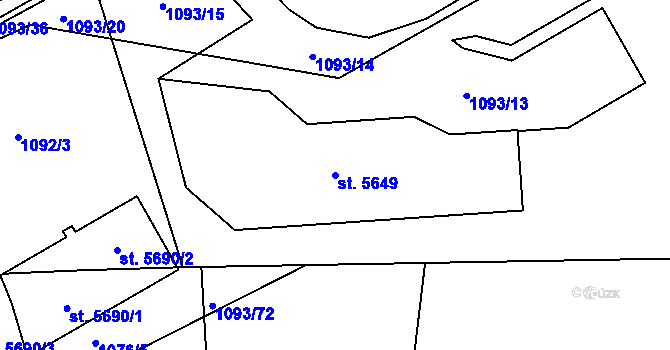 Parcela st. 5649 v KÚ Šumperk, Katastrální mapa