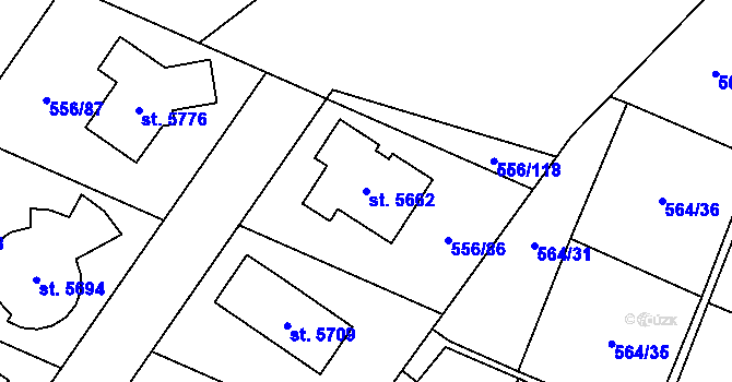 Parcela st. 5662 v KÚ Šumperk, Katastrální mapa