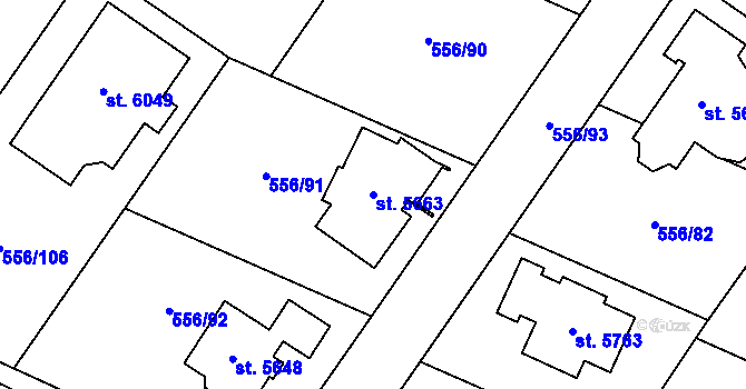 Parcela st. 5663 v KÚ Šumperk, Katastrální mapa