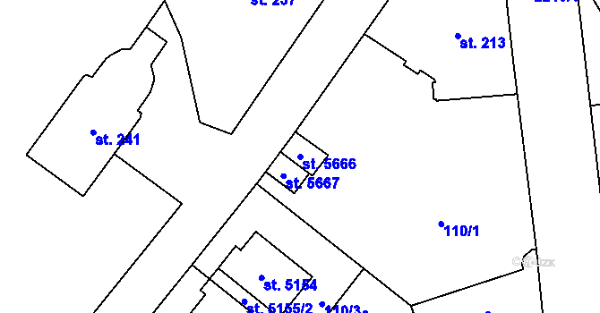 Parcela st. 5666 v KÚ Šumperk, Katastrální mapa