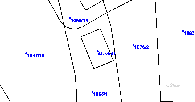 Parcela st. 5691 v KÚ Šumperk, Katastrální mapa