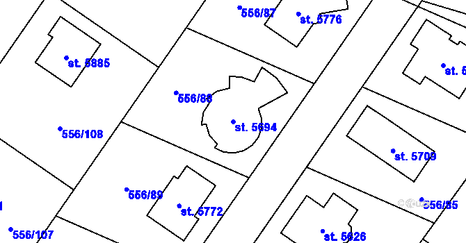 Parcela st. 5694 v KÚ Šumperk, Katastrální mapa