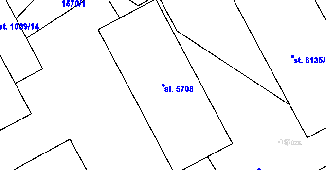 Parcela st. 5708 v KÚ Šumperk, Katastrální mapa