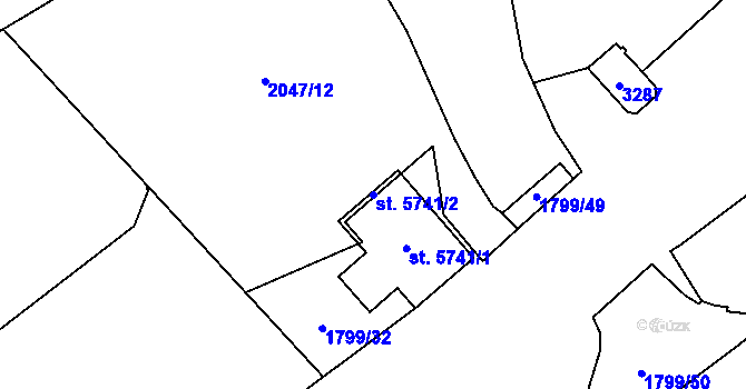 Parcela st. 5741/2 v KÚ Šumperk, Katastrální mapa