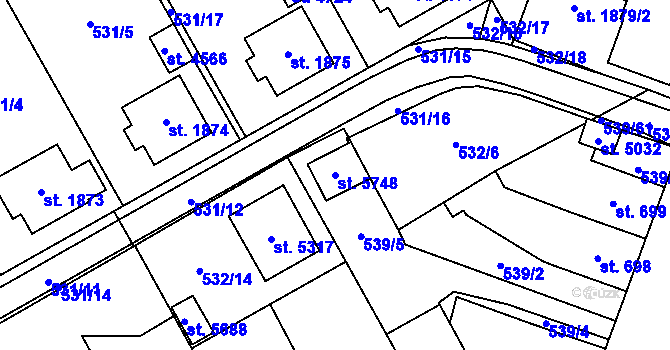 Parcela st. 5748 v KÚ Šumperk, Katastrální mapa