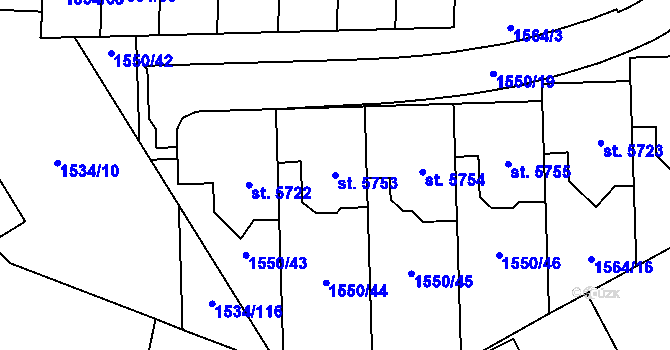Parcela st. 5753 v KÚ Šumperk, Katastrální mapa