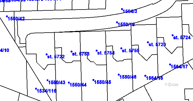 Parcela st. 5754 v KÚ Šumperk, Katastrální mapa